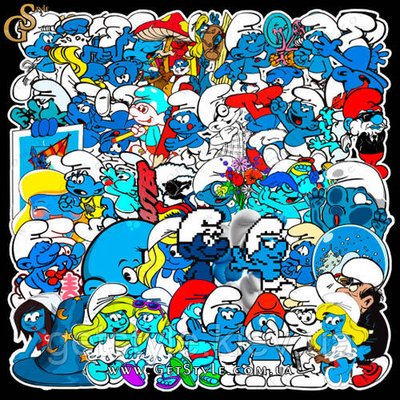 Набір наклейок Смурфики — "The Smurfs" — 52 шт. 1129 фото