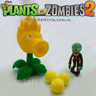 Игровой набор фигурка Зомби и стрелялка Peashooter Plants vs Zombies 3413 фото