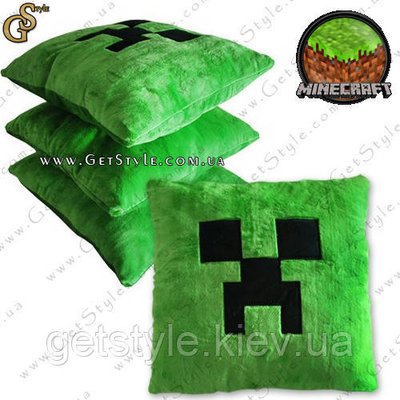 Плюшева подушка Minecraft - "Creeper Pillow" - 38 см. 1279-7 фото