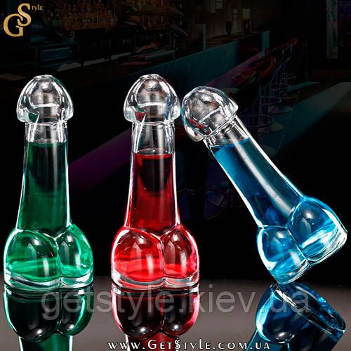 Скляна пляшка для напоїв Penis Glass 90 мл 3245 фото