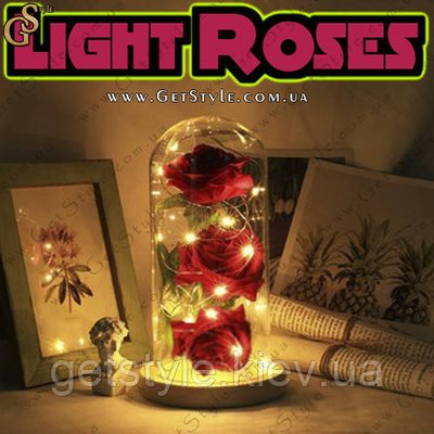Світяться троянди у футлярі - "Light Roses" 2820 фото