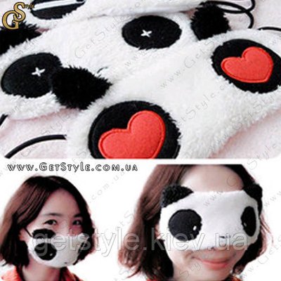 Маска для сну - "Panda" - модель з сердечками 1133 фото