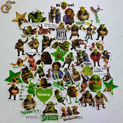 Набір наклейок Шрек Shrek 50 шт. 3338 фото