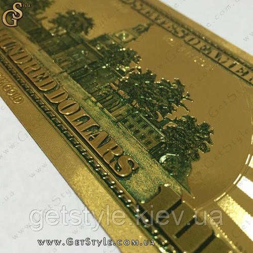 Позолочена банкнота 100 USD Gold Rush сертифікат 1729 фото
