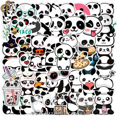 Набір наклейок Панда Panda 50 шт. 3162 фото
