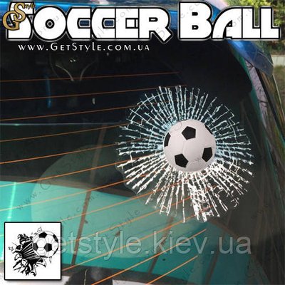 Наклейка на скло у формі м'яча для футболу Soccer Ball 1843-3 фото