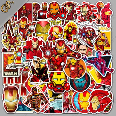 Набір наклейок Залізна людина — "Iron Man" — 52 шт. 1065 фото