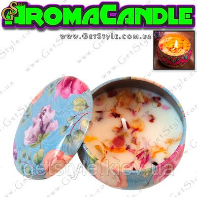 Ароматична свічка Камелія Aroma Candle в металевому боксі 6 х 4 см 3122 фото