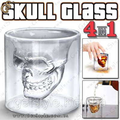 Стакан-рюмка с черепом Skull Glass 4 шт 1023-1 фото