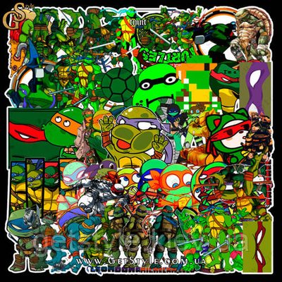 Набір наклейок Черепашки-ніндзя — "Ninja Turtles" — 52 шт. 1126 фото