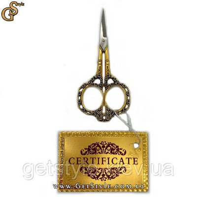 Позолочені вінтажні ножиці Golden Scissors сертифікат 3297 фото