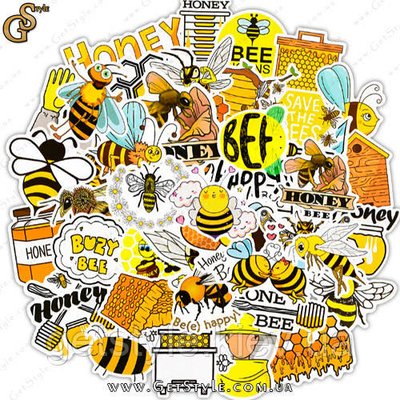 Набір наклейок Бджілки Bee 50 шт. 3173 фото