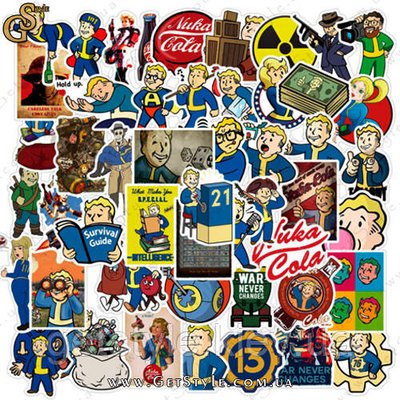 Набір наклейок Fallout 50 шт 3050 фото