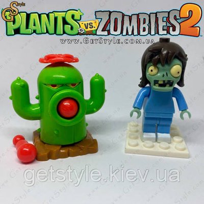 Конструктор фігурка Зомбі та стрілялка Кактус Plants vs Zombie 2 в 1 3395 фото