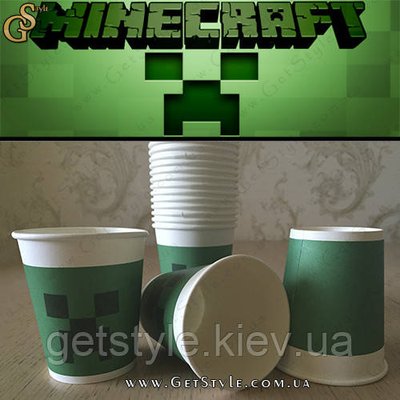 Картонні стакани Minecraft - "Minecraft Cupkids" - 1 шт. 1593 фото