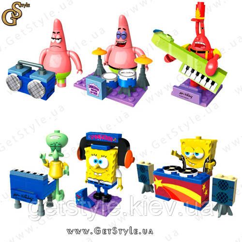 Фігурка конструктор Губка Боб SpongeBob і друзі 6 шт. 3735-7 фото