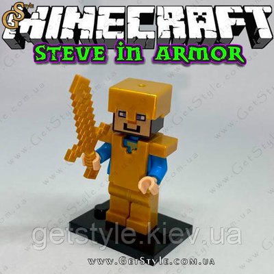 Фігурка Стів із мечем Майнкрафт Steve in armor Minecraft 4.5 см 4004 фото