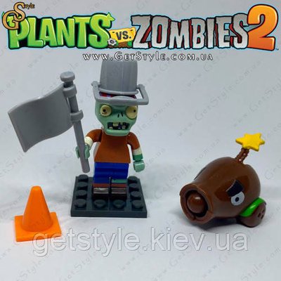 Конструктор фігурка Зомбі та стрілялка Кокосова гармата Plants vs Zombie 2 в 1 3396 фото