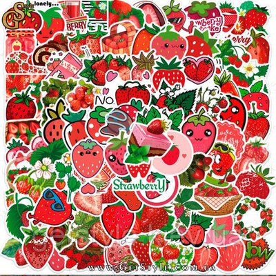 Набір наклейок Полуничка Strawberry 100 шт. 3307 фото
