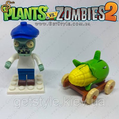 Конструктор фігурка Зомбі та стрілялка Початкова гармата Plants vs Zombie 2 в 1 3397 фото