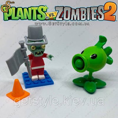 Конструктор фігурка Зомбі та стрілялка Горохострел Plants vs Zombie 2 в 1 3398 фото