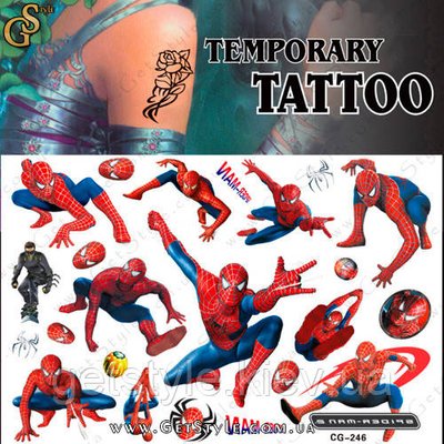 Дитячі татуювання Людина-павук Spider-Man Tatto Set 3577 фото