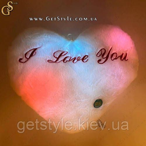 Подушка-нічник Серце Glows Heart Pillow з батарейками 3404 фото