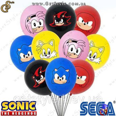 Набір кульок Соник - "Sonic Balloons" - 10 шт 2974 фото