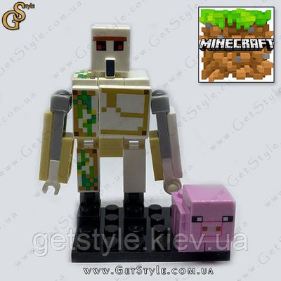 Конструктор фігурки Голем і Свинка Майнкрафт Golem Pig Minecraft 7 см 3456 фото