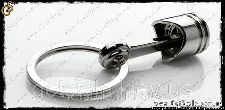 Брелок поршень хромований - "Engine Keychain" + Подарункова упаковка 1332 фото