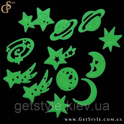 Светящиеся звезды - "Glow Stars" - 113 шт + большой месяц 2020 фото