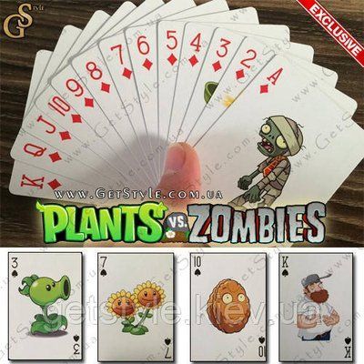 Игральные карты Plants vs. Zombies - 54 шт 1865 фото