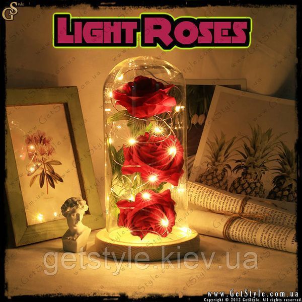 Світяться троянди у футлярі - "Light Roses" 2820 фото