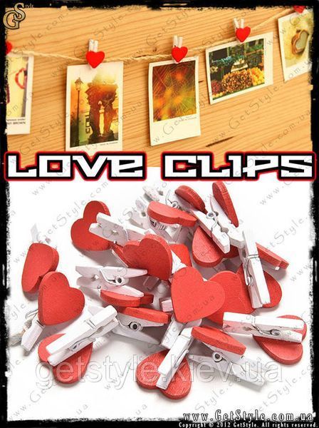Прищіпки-сердечка Love Clips 20 шт 2170 фото