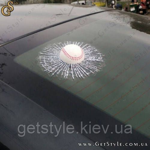 Наклейка на стекло в виде мяча для бейсбола - "Baseball Ball" 1843-2 фото