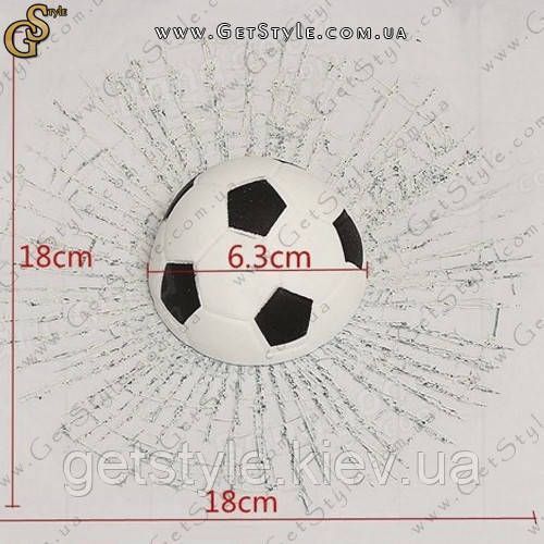 Наклейка на скло у формі м'яча для футболу Soccer Ball 1843-3 фото