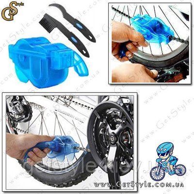 Машинка для чистки цепи велосипеда Chain Cleaner 2 щетки 1441 фото