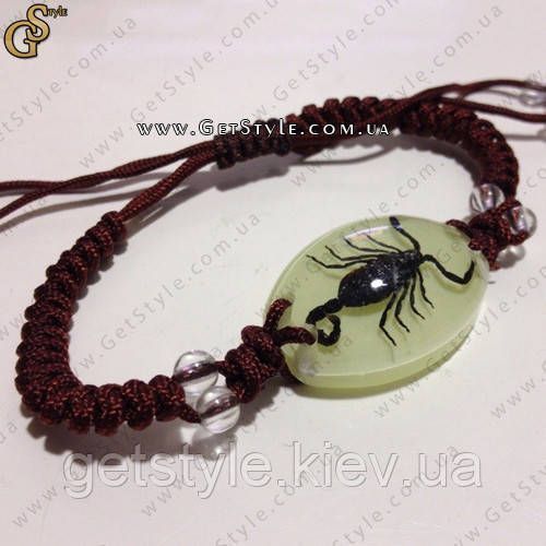 Браслет з чорним скорпіоном - "Scorpion Bracelet" світитися у темряві 1561 фото