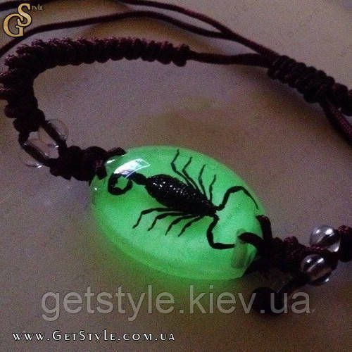 Браслет з чорним скорпіоном - "Scorpion Bracelet" світитися у темряві 1561 фото