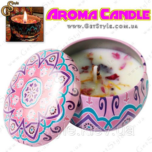 Ароматическая свеча Гардения Aroma Candle в металлическом боксе 6 х 4 см 3567 фото