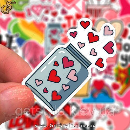 Набор наклеек Любовь Love 50 шт 3193 фото