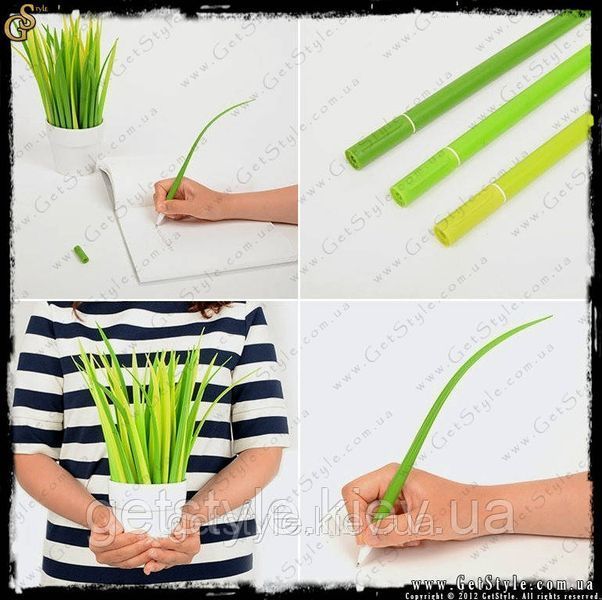 Ручки в виде травинок - "Grass Pen" - 10 шт + горшок 1285 фото