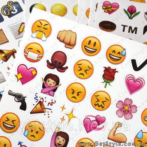 Наклейки-смайлики - "Emoji Sticker" - 18 аркушів 1883 фото