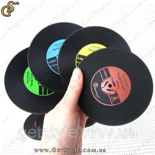 Подставки под кружки и бокалы в виде граммпластинок - "Vinyl Coasters" - 6 шт 1525 фото