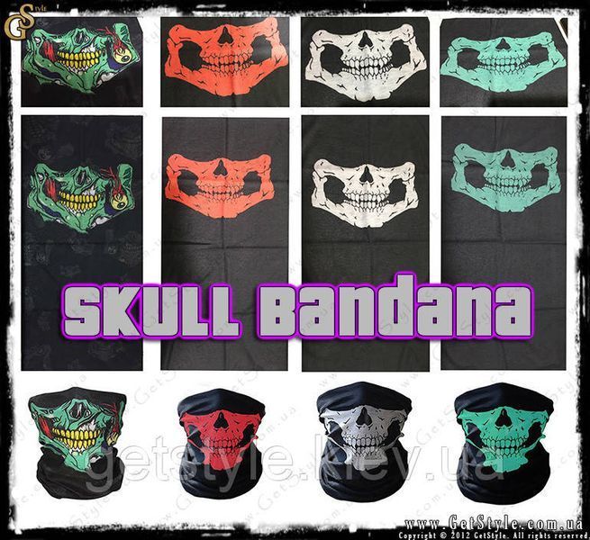 Повязка на лицо - "Skull Bandana" 2372 фото