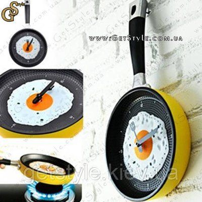(поврежденная упаковка) Оригинальные настенные часы - "Omelette Time" 1163 фото