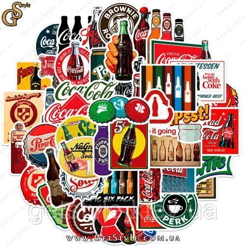 Набор наклеек Кола Cola 50 шт 3179 фото