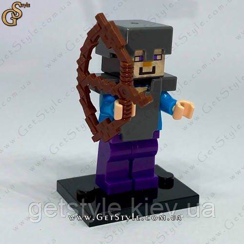 Фігурка Стів у броні з луком Майнкрафт Steve in armor Minecraft 4.5 см 4003 фото