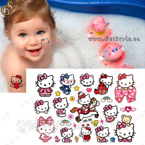 Детские татуировки Хелоу Китти Hello Kitty Tatto Set 3698 фото