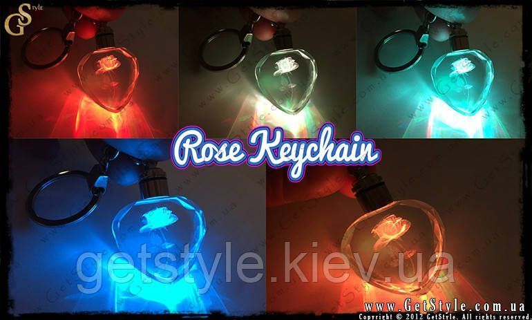 Светящийся брелок Rose Keychain подарочная упаковка 2040 фото